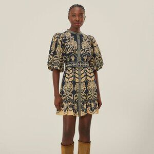 Navy Blue Ainika Tropical Splendor Mini Dress- Size M